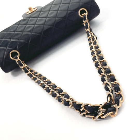 CHANEL Shoulder Bag lambskin black ChainShoulder Matrasse Women Used Authentic