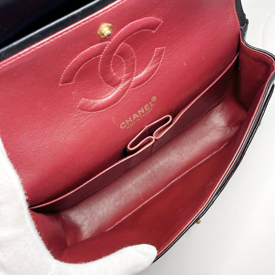 CHANEL Shoulder Bag lambskin black ChainShoulder Matrasse Women Used Authentic