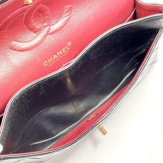 CHANEL Shoulder Bag lambskin black ChainShoulder Matrasse Women Used Authentic