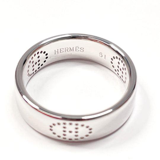 HERMES Ring K18 white gold Silver Eclipse Luban