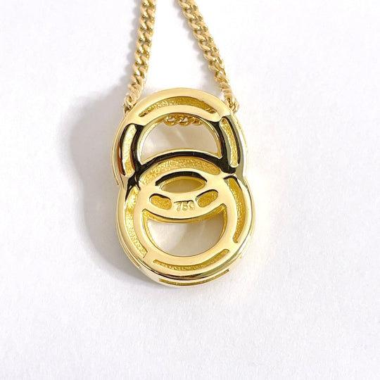 CELINE Necklace K18 yellow gold gold logo circle