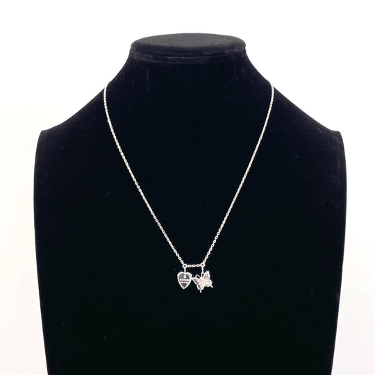 GUCCI Necklace Silver925 Silver Butterfly heart