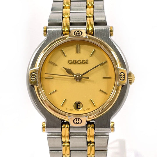 GUCCI Watches Quartz 9000L Stainless Steel , Gold Plated Silver gold dial Women Used Authentic