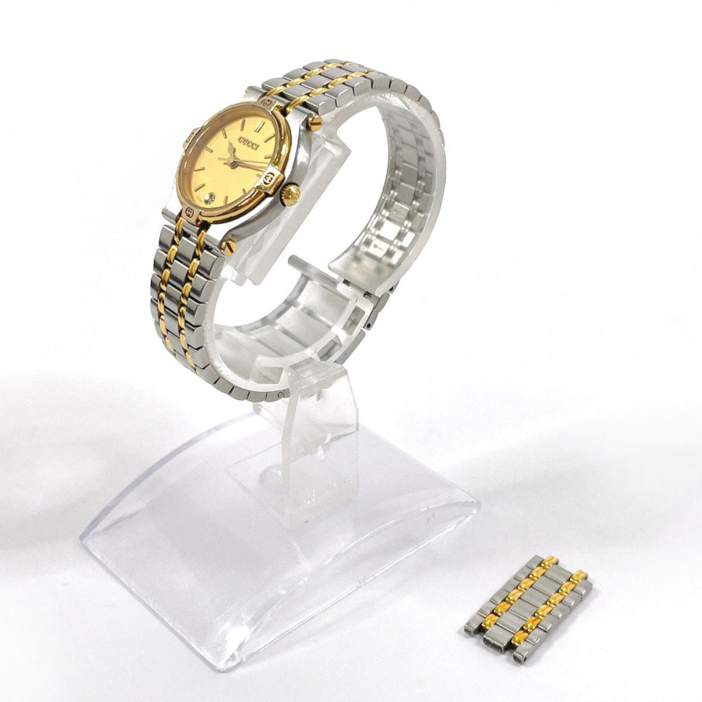 GUCCI Watches Quartz 9000L Stainless Steel , Gold Plated Silver gold dial Women Used Authentic