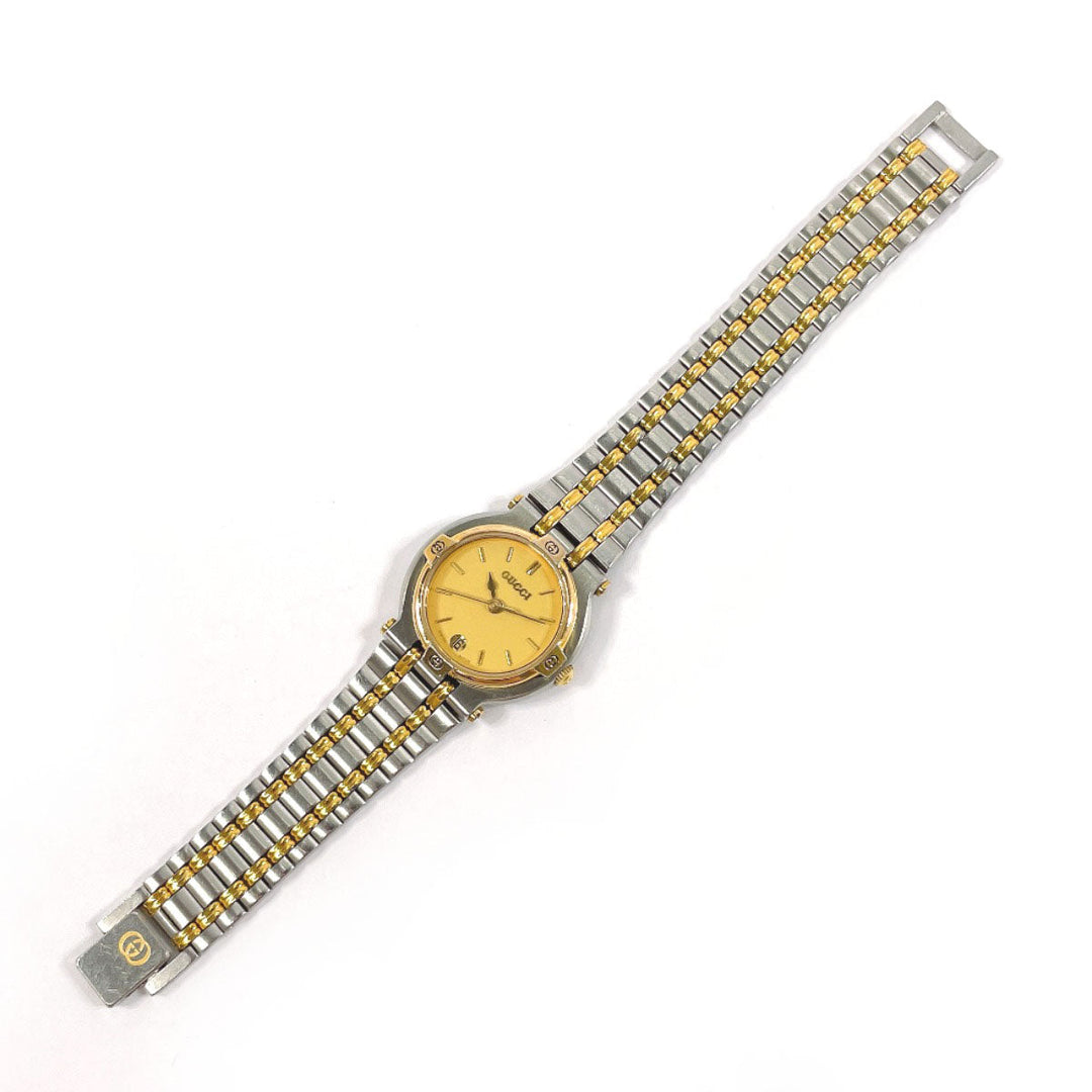 GUCCI Watches Quartz 9000L Stainless Steel , Gold Plated Silver gold dial Women Used Authentic