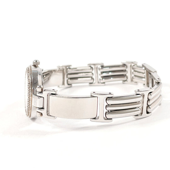 BALENCIAGA Watches Quartz Stainless Steel Silver 12P diamond white dial Women Used Authentic