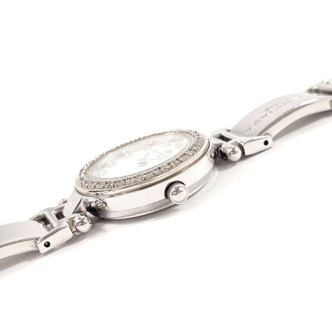 BALENCIAGA Watches Quartz Stainless Steel Silver 12P diamond white dial Women Used Authentic