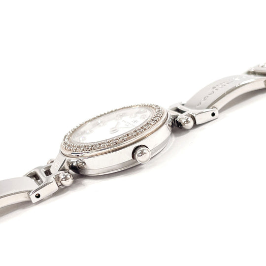 BALENCIAGA Watches Quartz Stainless Steel Silver 12P diamond white dial Women Used Authentic