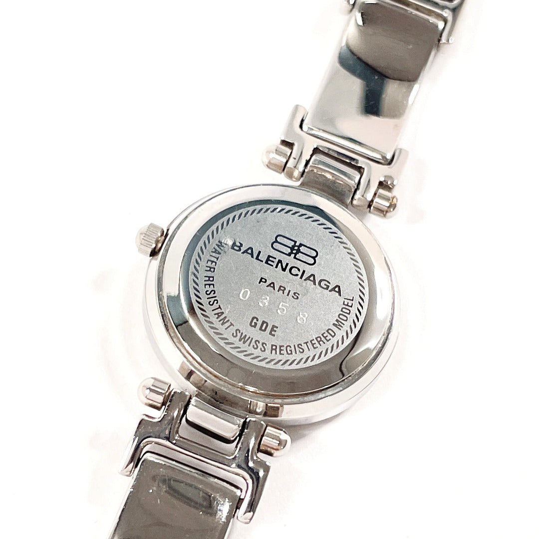 BALENCIAGA Watches Quartz Stainless Steel Silver 12P diamond white dial Women Used Authentic