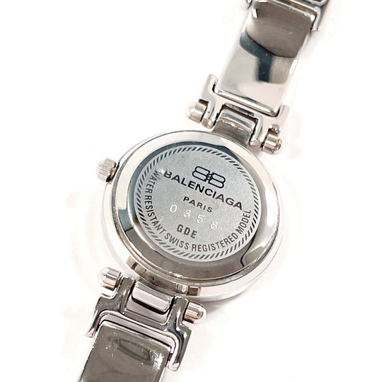 BALENCIAGA Watches Quartz Stainless Steel Silver 12P diamond white dial Women Used Authentic