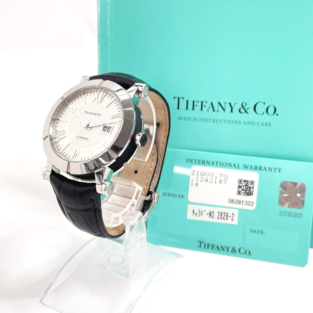 TIFFANY&Co. Watches Mechanical Automatic Z1000.70.12A21A71A Stainless Steel , Leather Silver Atlas Gen white dial mens Used Authentic