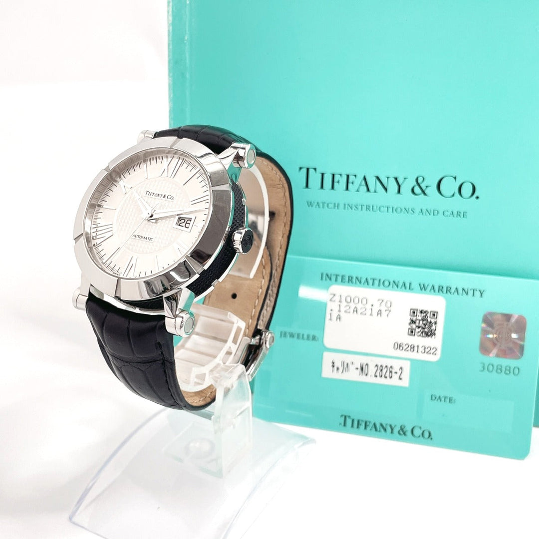 TIFFANY&Co. Watches Mechanical Automatic Z1000.70.12A21A71A Stainless Steel , Leather Silver Atlas Gen white dial mens Used Authentic