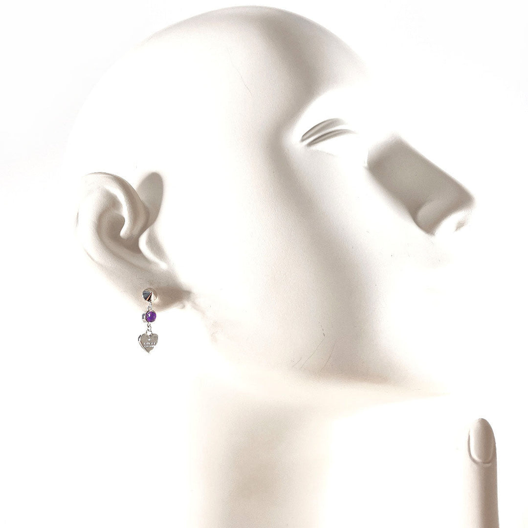 GUCCI Pierce Silver925, Amethyst Silver heart