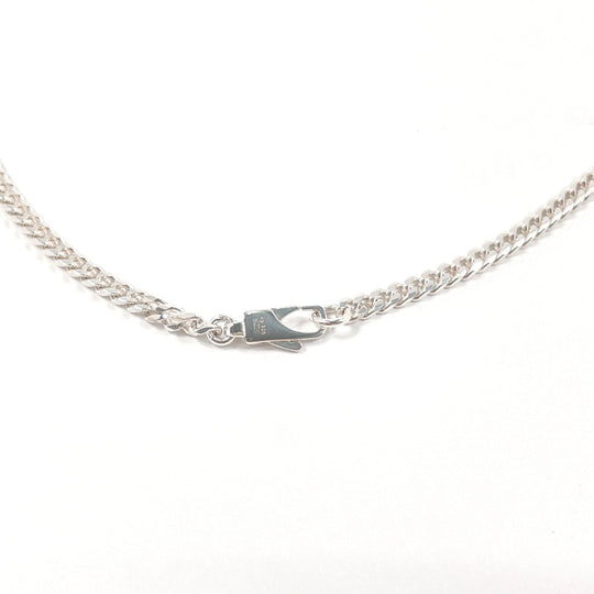 GUCCI Necklace Silver925 , Leather Silver GG Tag Chain