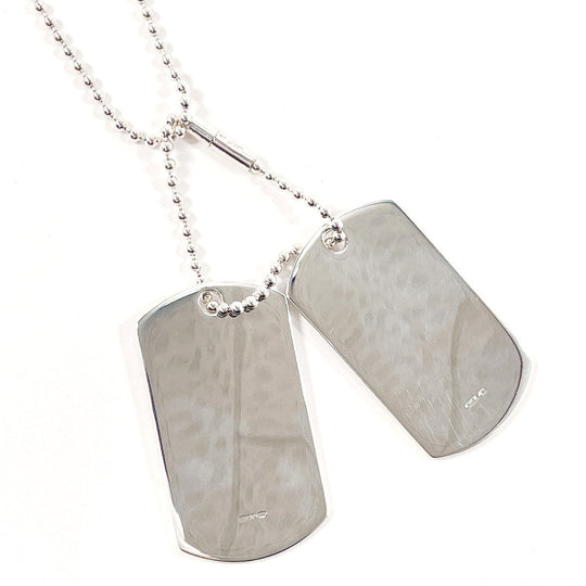 GUCCI Necklace Silver925 Silver Ball chain dog tag double plate