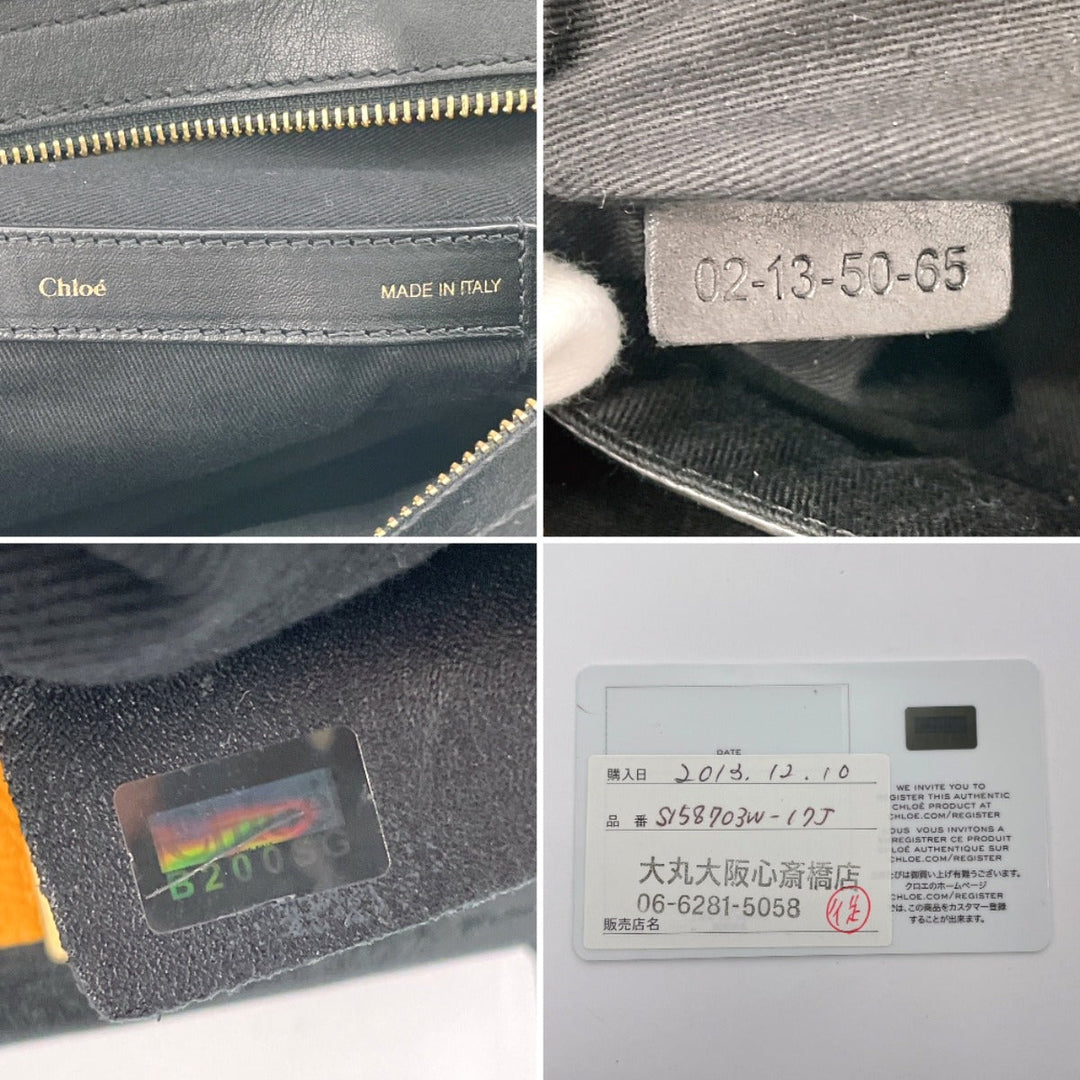 Chloe Handbag 02-13-50-65 leather black Alice 2WAY