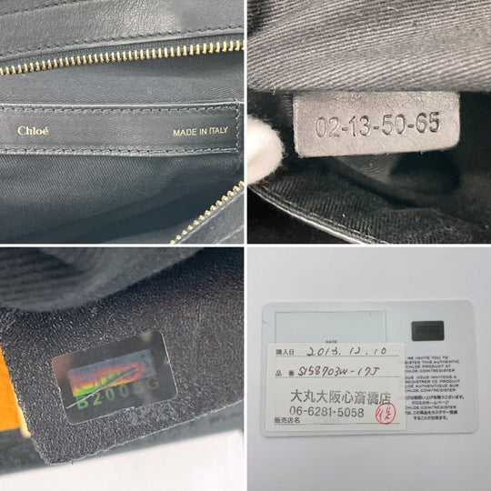 Chloe Handbag 02-13-50-65 leather black Alice 2WAY
