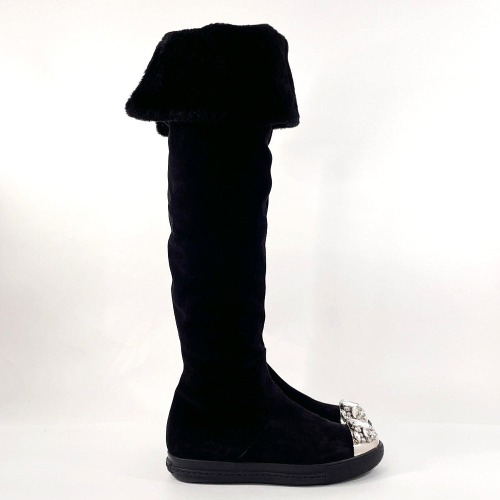 MIUMIU boots Suede black Mouton boots 37 1/2