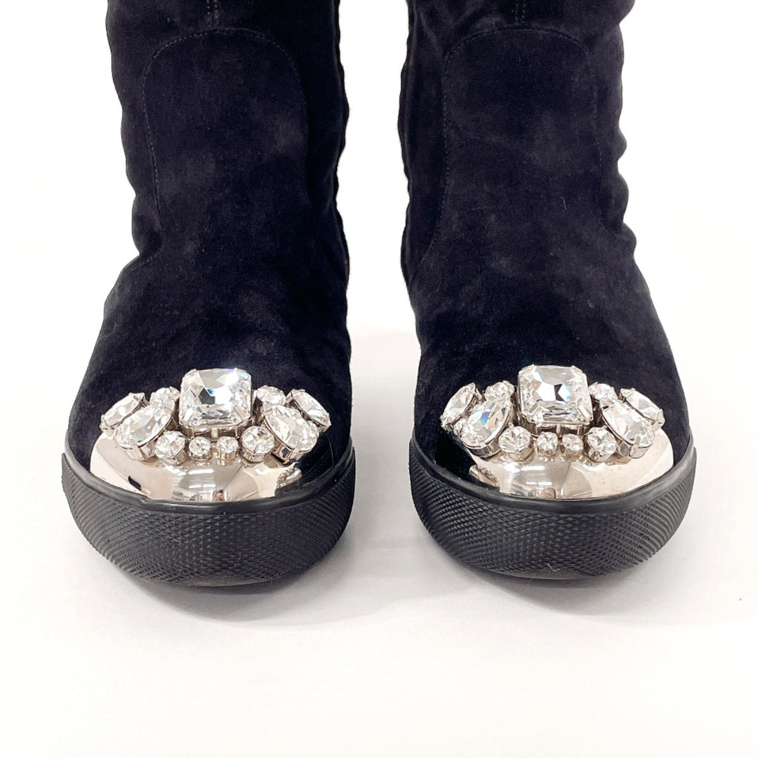 MIUMIU boots Suede black Mouton boots 37 1/2