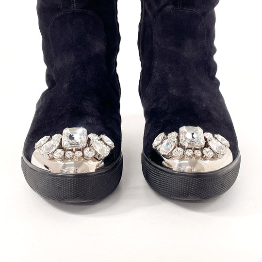 MIUMIU boots Suede black Mouton boots 37 1/2