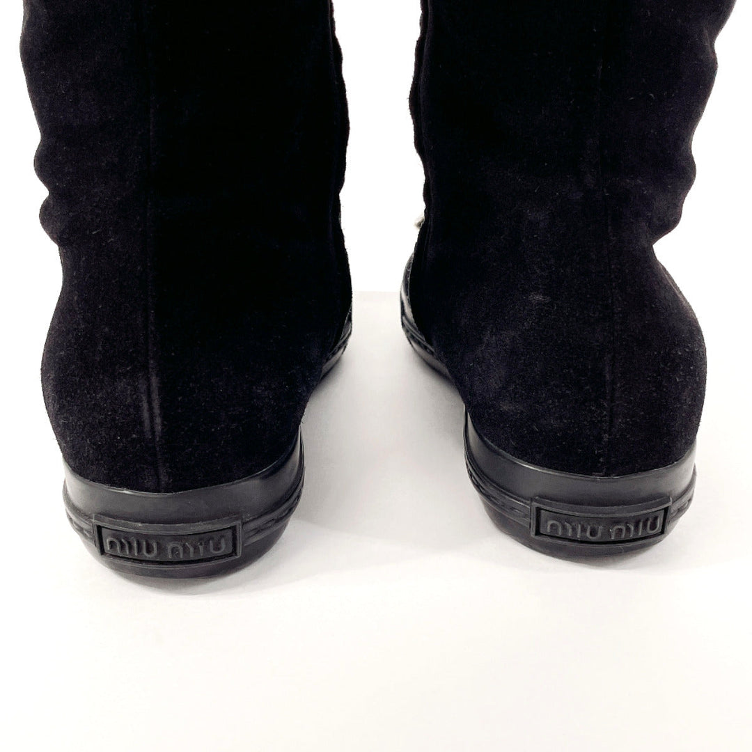 MIUMIU boots Suede black Mouton boots 37 1/2