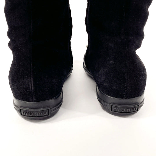 MIUMIU boots Suede black Mouton boots 37 1/2