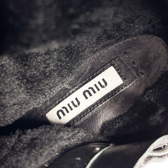 MIUMIU boots Suede black Mouton boots 37 1/2
