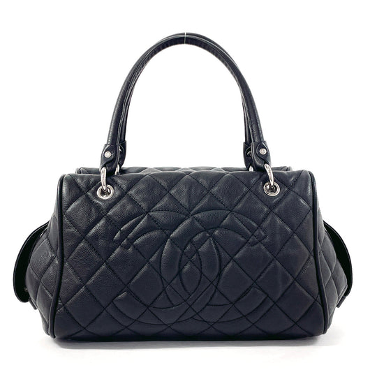 CHANEL Handbag Matt caviar skin black COCO Mark Matrasse