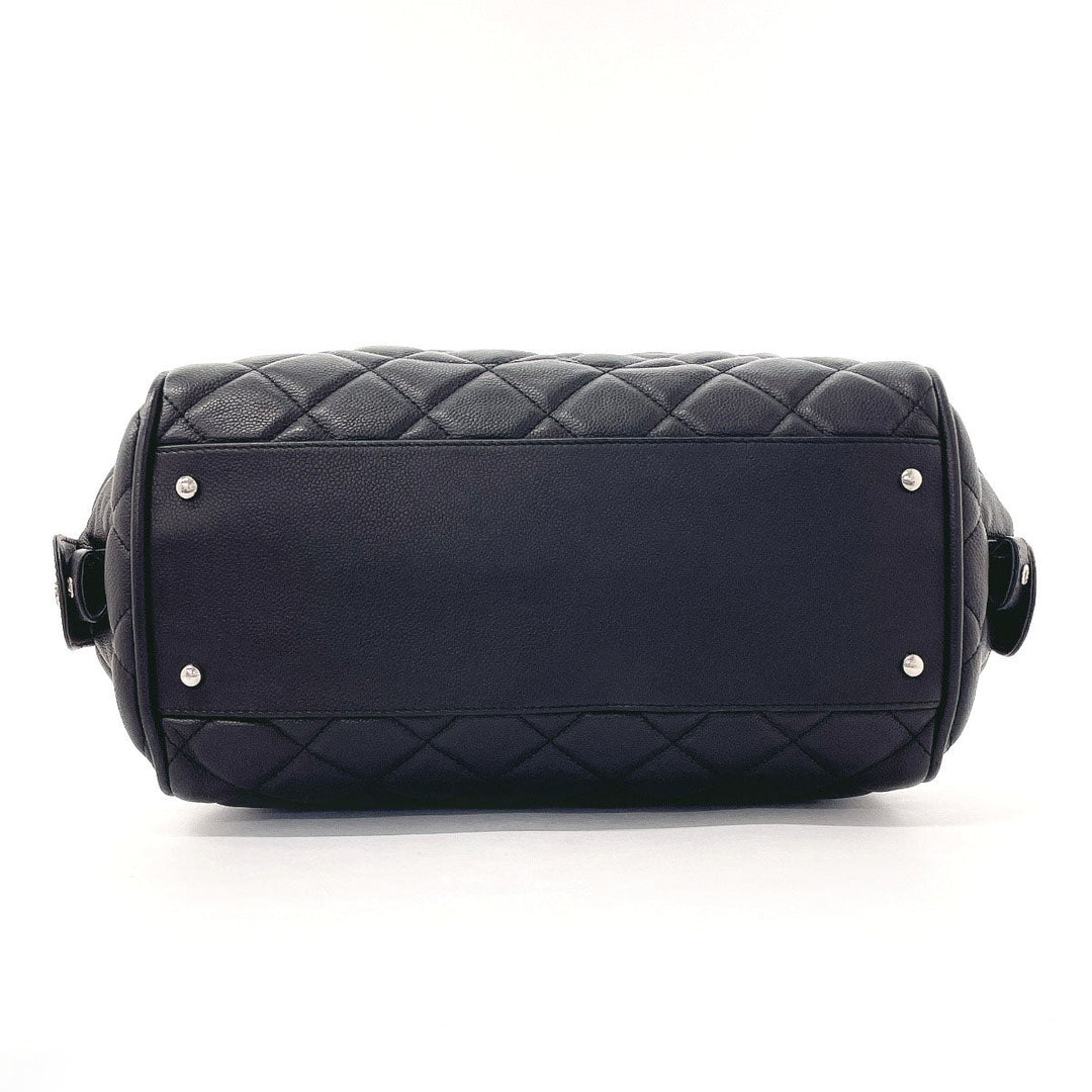 CHANEL Handbag Matt caviar skin black COCO Mark Matrasse