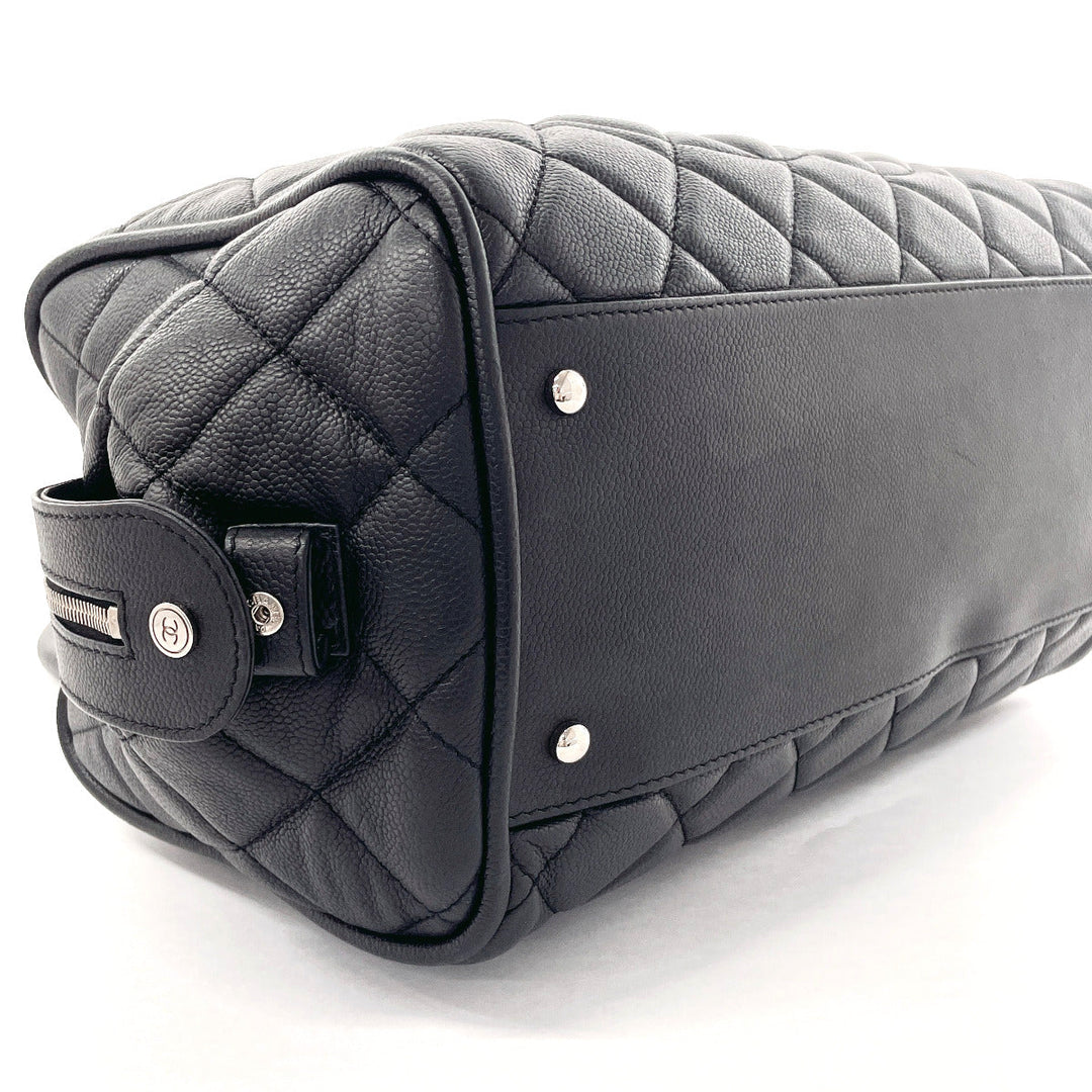 CHANEL Handbag Matt caviar skin black COCO Mark Matrasse