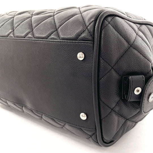 CHANEL Handbag Matt caviar skin black COCO Mark Matrasse