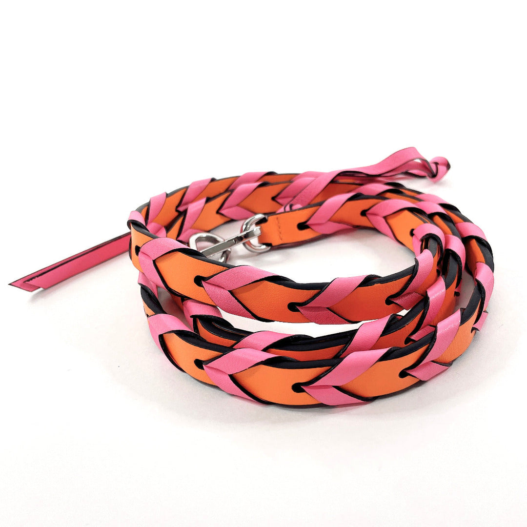 LOEWE Shoulder strap 112 30 S95 leather pink braided bag strap