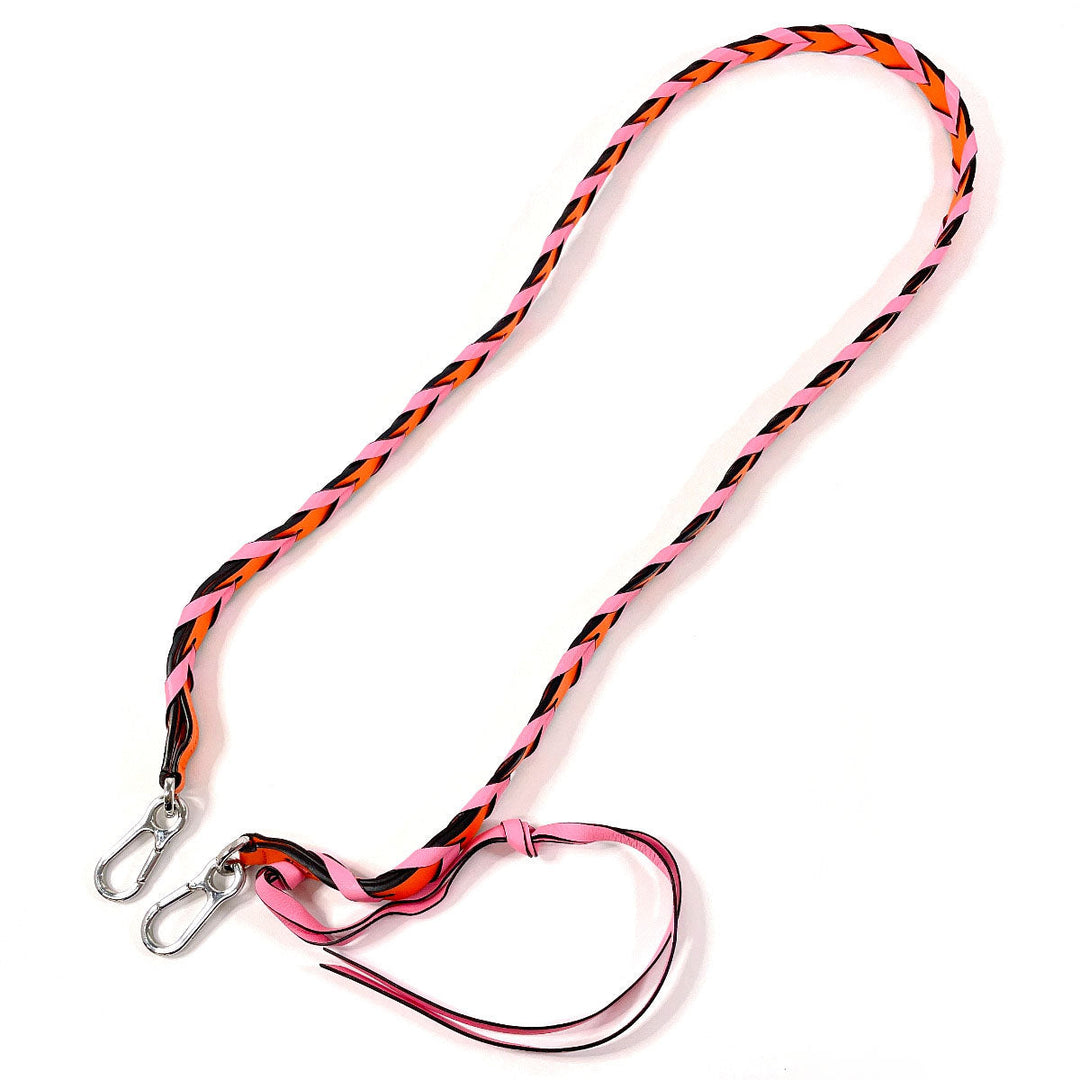 LOEWE Shoulder strap 112 30 S95 leather pink braided bag strap