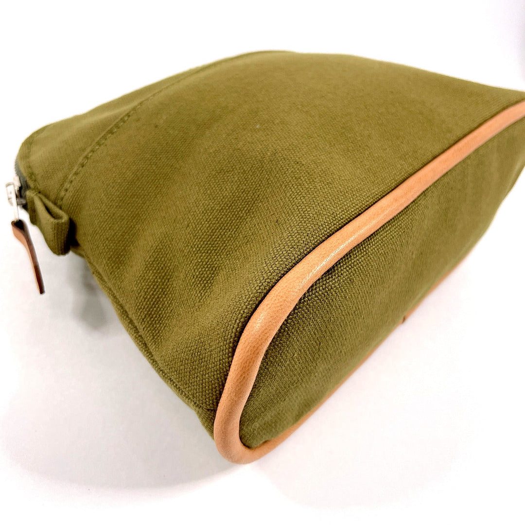 HERMES Pouch Cotton , 100% cotton khaki Bollid pouch mini