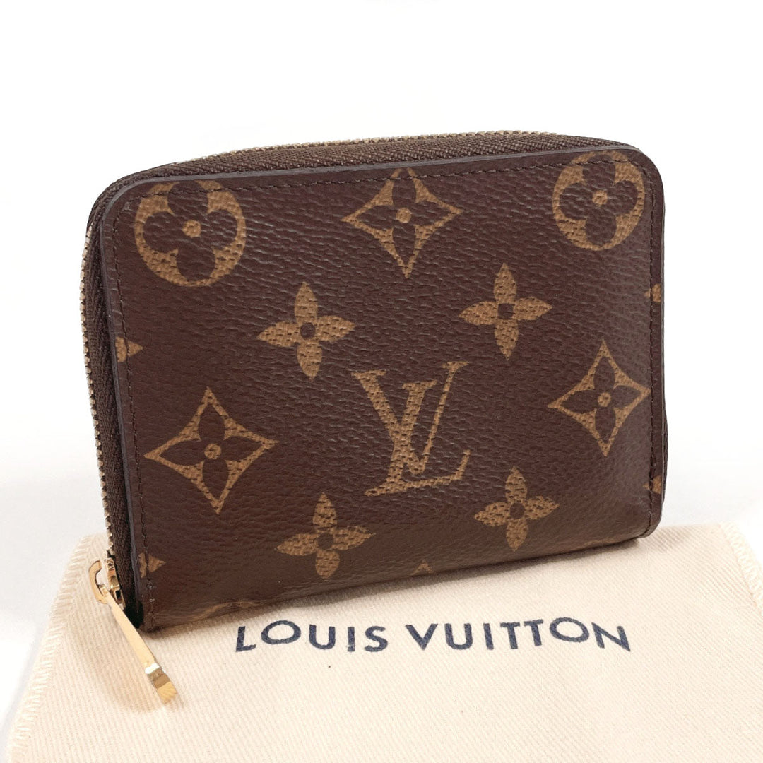 LOUIS VUITTON Coin case M60067 Monogram canvas Brown Zippy coin purse unisex Used Authentic