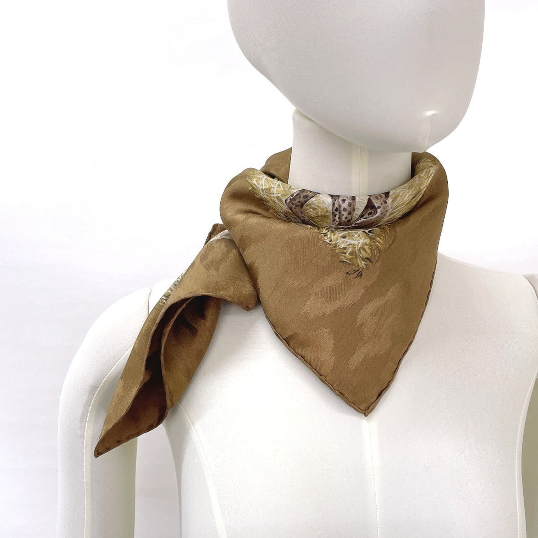 HERMES scarf Silk, 100% silk Brown KENYA Kenya Animal Carre 90