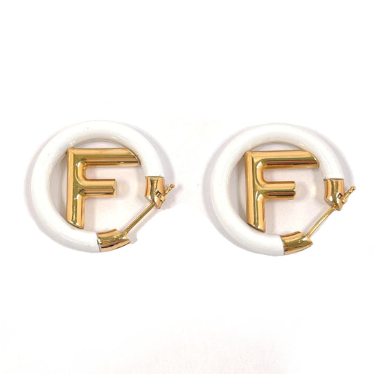 FENDI Pierce metal gold F is Fendi Women Used Authentic
