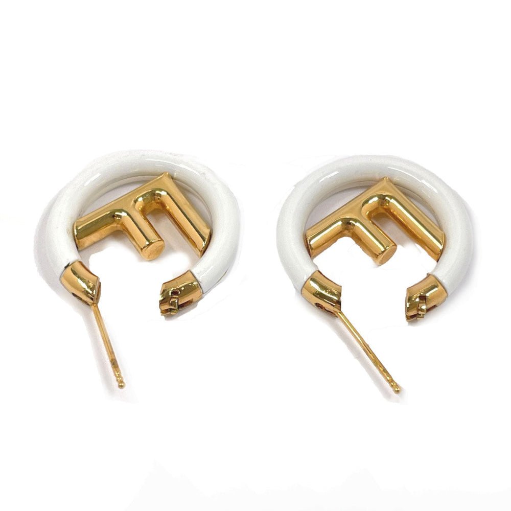 FENDI Pierce metal gold F is Fendi Women Used Authentic