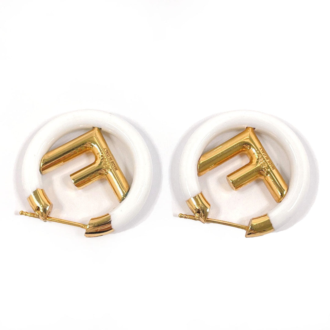 FENDI Pierce metal gold F is Fendi Women Used Authentic