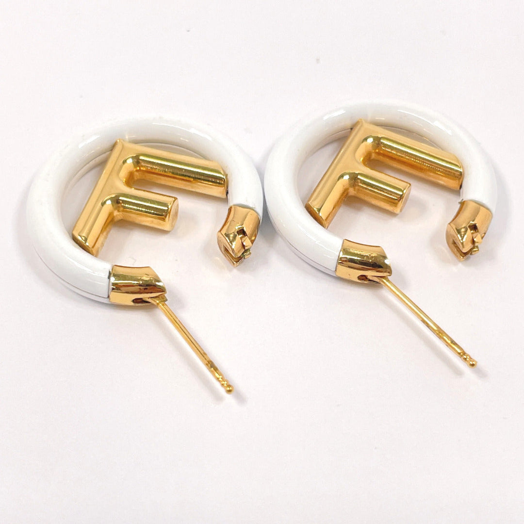 FENDI Pierce metal gold F is Fendi Women Used Authentic
