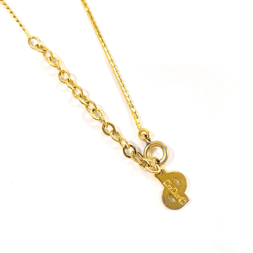 Christian Dior Necklace Metal, Rhinestone gold