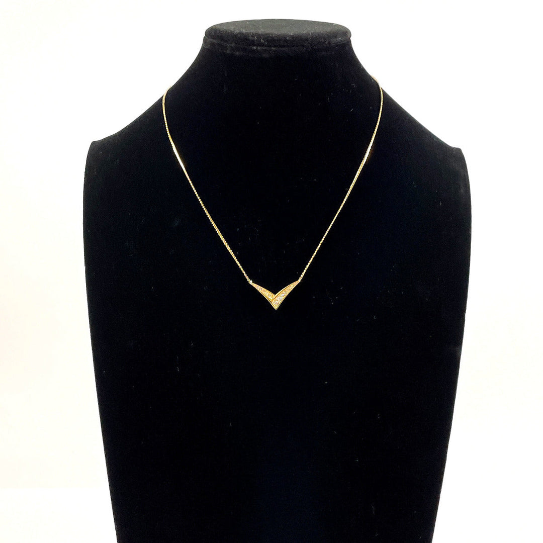 Christian Dior Necklace Metal, Rhinestone gold