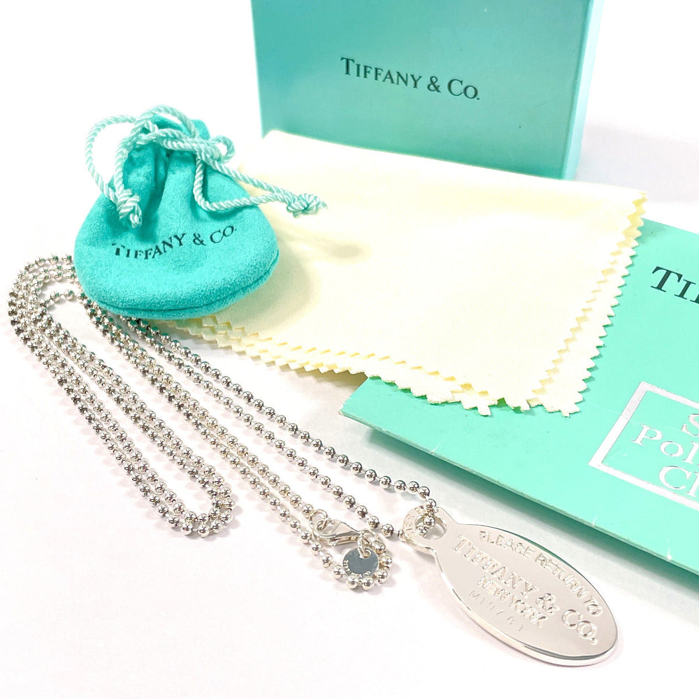 TIFFANY&Co. Necklace Silver925 Silver Oval tag Return to