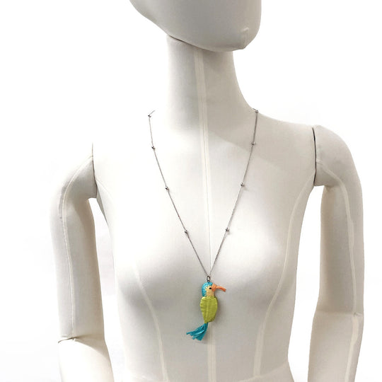 PRADA Necklace Silver925, Raffia Silver Bird motif