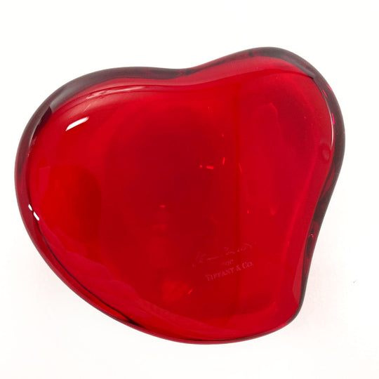 TIFFANY&Co. object Glass Red El Saperetti Heart paper weight