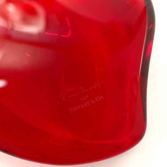 TIFFANY&Co. object Glass Red El Saperetti Heart paper weight