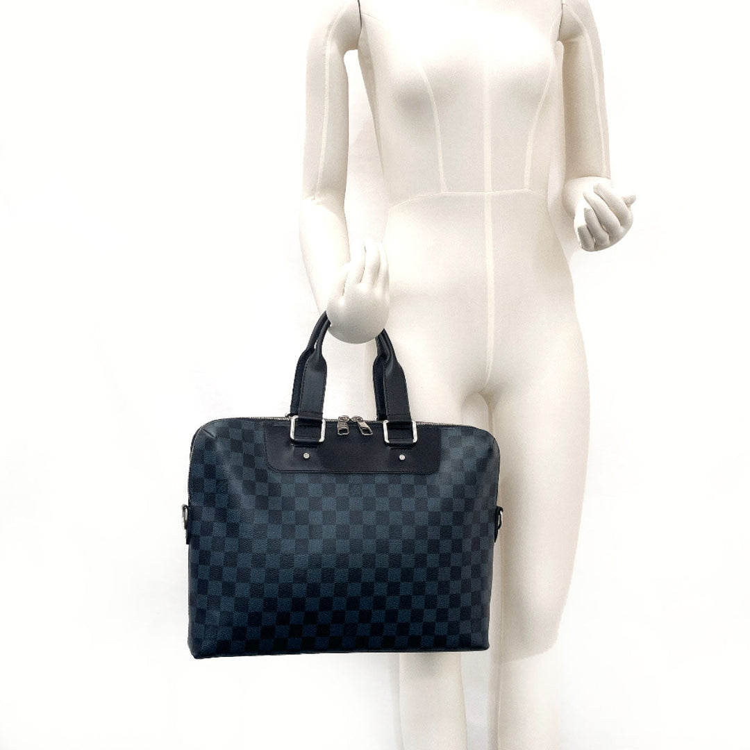 LOUIS VUITTON Business bag N42241 Damier Cobalt black 2WAY Porto Documents Jules mens Used Authentic