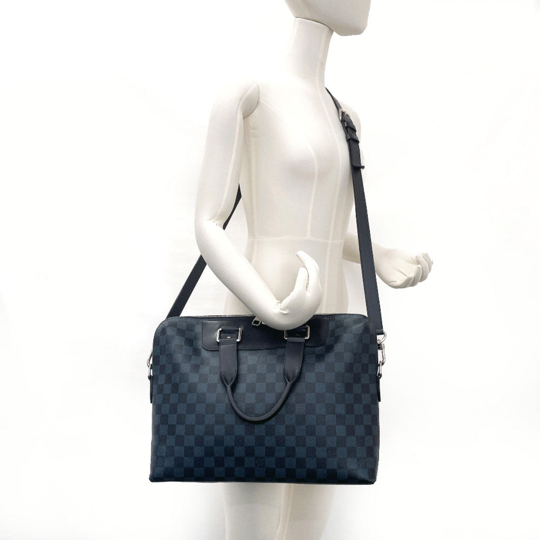 LOUIS VUITTON Business bag N42241 Damier Cobalt black 2WAY Porto Documents Jules mens Used Authentic