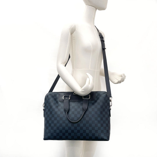 LOUIS VUITTON Business bag N42241 Damier Cobalt black 2WAY Porto Documents Jules mens Used Authentic