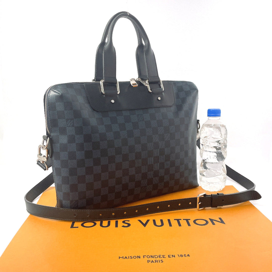 LOUIS VUITTON Business bag N42241 Damier Cobalt black 2WAY Porto Documents Jules mens Used Authentic